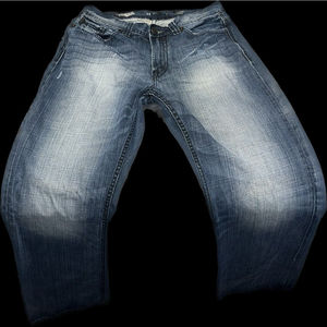 Express Jeans Men's Blake Loose Straight Leg Jeans Medium Blue Wash Size 34x34